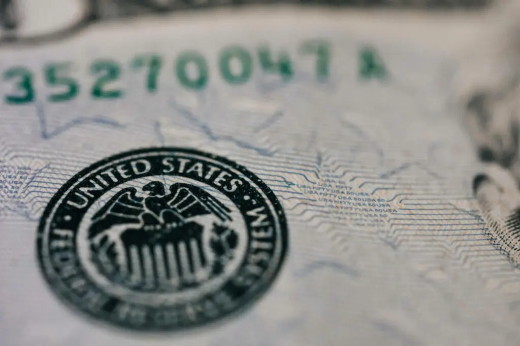 macro photo of US dollar