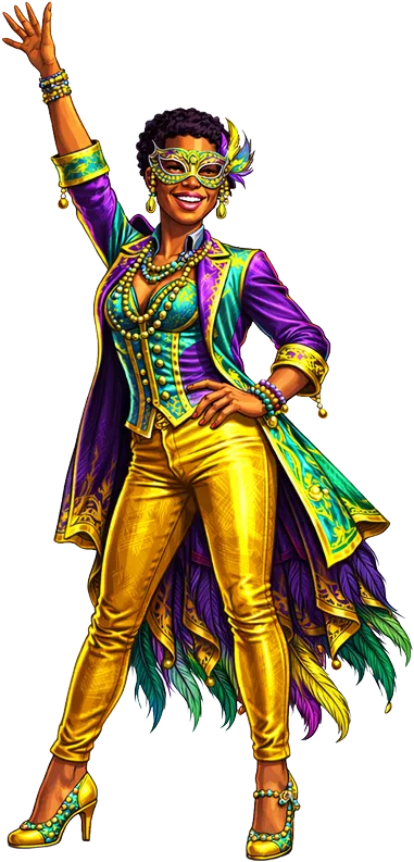 Dancer in robes with arm stretched